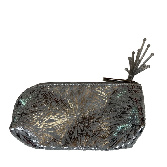 MAC Cosmetics Handbags - MAC Cosmetics silver metallic makeup bag NWOT